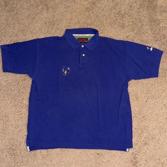 Pivot Rules Blue Embroidered Golf Players Golf Collared Polo Size Medium - Picture 2 of 5